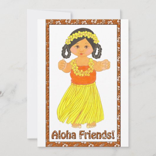 Aloha Friends Hawaiian Luau Invite Save The Date (Voorkant)