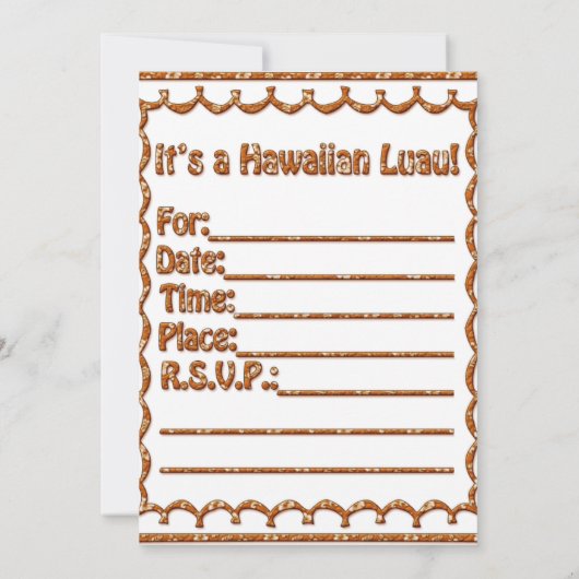 Aloha Friends Hawaiian Luau Invite Save The Date (Achterkant)