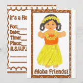 Aloha Friends Hawaiian Luau Invite Save The Date (Voorkant / Achterkant)