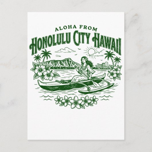 Aloha From Honolulu City Hawaii Briefkaart (Voorkant)