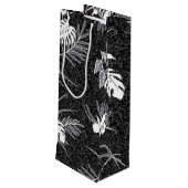  Aloha Gift Bag | Lau Barkcloth Black Wijn Cadeautas (Achterkant Gekanteld)