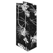  Aloha Gift Bag | Lau Barkcloth Black Wijn Cadeautas (Voorkant Gekanteld)