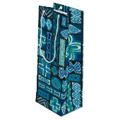  Aloha Gift Bag | Pua Blue Wijn Cadeautas (Achterkant Gekanteld)