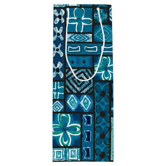  Aloha Gift Bag | Pua Blue Wijn Cadeautas (Voorkant)