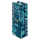  Aloha Gift Bag | Pua Blue Wijn Cadeautas (Voorkant Gekanteld)