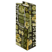  Aloha Gift Bag | Pua Green Wijn Cadeautas (Voorkant Gekanteld)