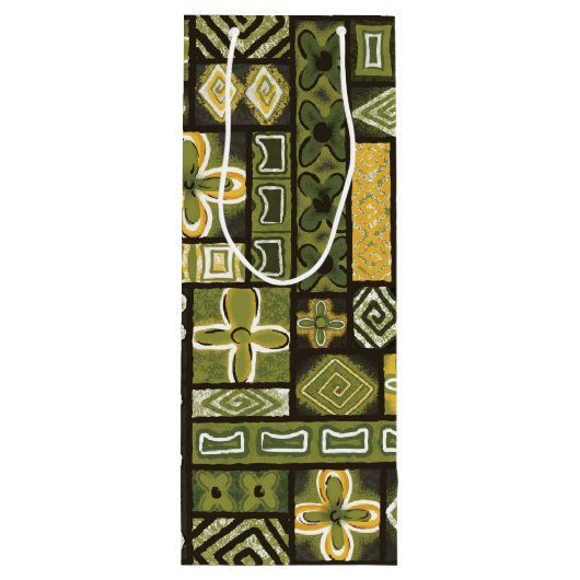  Aloha Gift Bag | Pua Green Wijn Cadeautas (Achterkant)