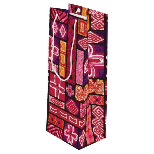  Aloha Gift Bag | Pua Punch Wijn Cadeautas (Achterkant Gekanteld)