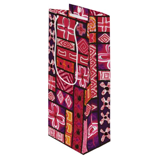  Aloha Gift Bag | Pua Punch Wijn Cadeautas (Voorkant Gekanteld)