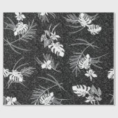  Aloha Gift Wrap | Lau Barkcloth Black Cadeaupapier (Vlak)