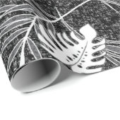  Aloha Gift Wrap | Lau Barkcloth Black Cadeaupapier (Rol Hoek)
