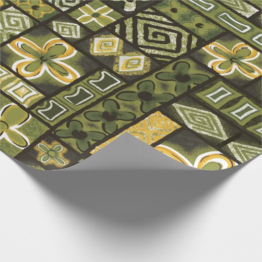 Aloha Gift Wrap | Pua Green Cadeaupapier (Hoek)