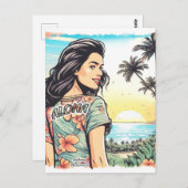 Aloha Girl Briefkaart (Voorkant / Achterkant)