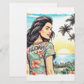 Aloha Girl Briefpapier (Voorkant / Achterkant)