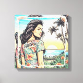 Aloha Girl Canvas Afdruk (Voorkant)