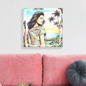 Aloha Girl Canvas Afdruk (Insitu (Woonkamer))