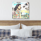 Aloha Girl Canvas Afdruk (Insitu (Slaapkamer))