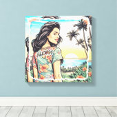 Aloha Girl Canvas Afdruk (Insitu (Houten vloer))