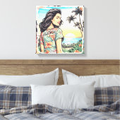 Aloha Girl Canvas Afdruk (Insitu (Slaapkamer))