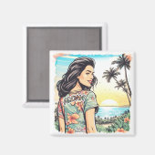 Aloha Girl Magneet (Voorkant / Achterkant)