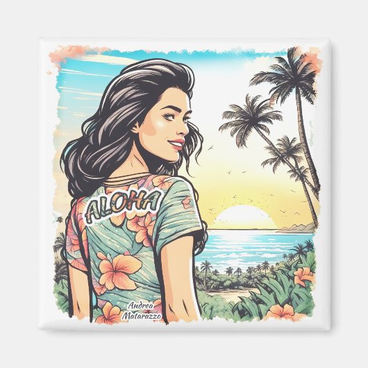 Aloha Girl Magneet (Voorkant)