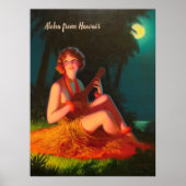 Aloha Girl met Ukulele (tekst aanpasbaar) Poster (Voorkant)