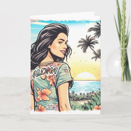 Aloha Girl Notitiekaartje (Voorkant)