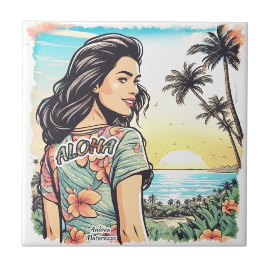 Aloha Girl Tegeltje (Voorkant)
