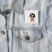 Aloha Girl Vierkante Button 5,1 Cm (In situ)