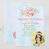 Aloha Girls Luau Verjaardagsfeestje Uitnodiging (Voorkant / Achterkant)