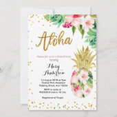 Aloha Gold Pineapple Bruids Douche Uitnodiging (Voorkant)