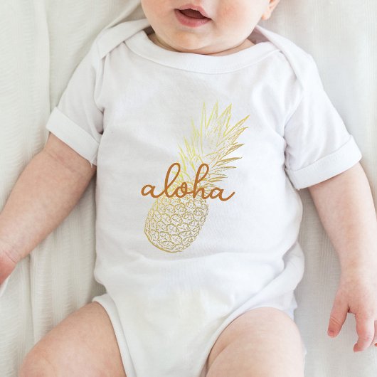 Aloha Gold Pineapple Holiday Romper