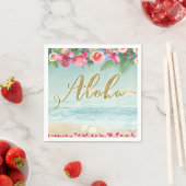 ALOHA Gold Tropical Beach Hibiscus Bloemen Bloemen Servetten (Insitu)