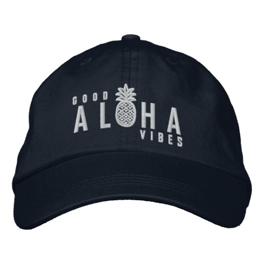 Aloha Good Vibes Geborduurde Pet (Voorkant)