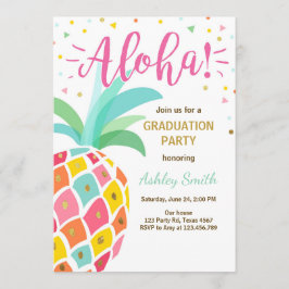 Aloha Graduation Party Invitation Pineapple hawaii Kaart