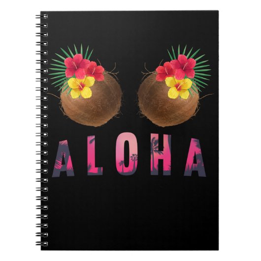 Aloha Grappige Hawaï Grappige Kokosnoten Notitieboek (Voorkant)