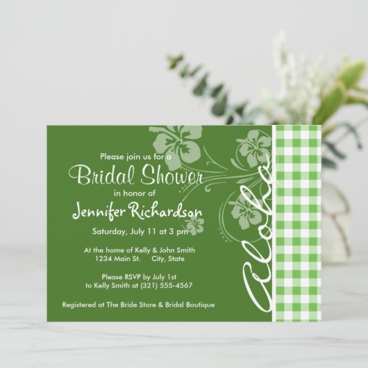 Aloha; groen geruit; Gingham Kaart (Staand voorkant)