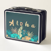 Aloha Groet met Tropische bladeren Lunchbox (Achterkant)