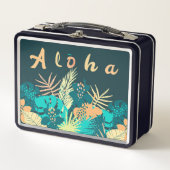 Aloha Groet met Tropische bladeren Lunchbox (Voorkant)