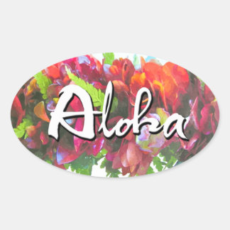 Aloha Haku Lei Ovale Sticker