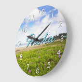 Aloha Hanalei Bay Kauai Hawaii Beach / Jouw tekst Grote Klok (Hoek)