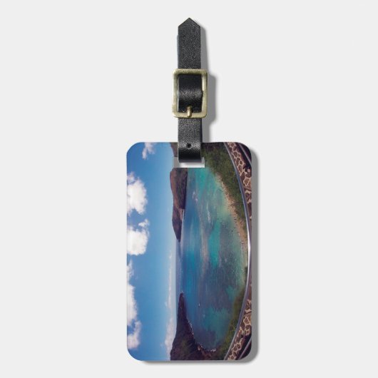 Aloha Hanauma Bay Hawaii Dolfijn Bagagelabel (Voorkant verticaal)