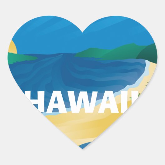 Aloha Hanauma Bay Hawaii Hart Sticker (Voorkant)