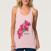 Aloha Happiness Roze Hibiscus Flower Tanktop (Voorkant)