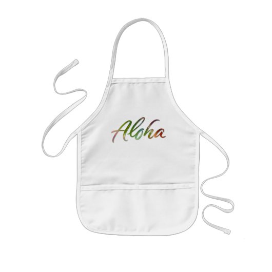 Aloha Happy Tropical Lettering - Hawaii Hawai'i Kinder Schort (Voorkant)