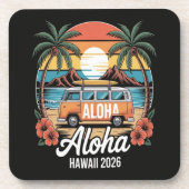 Aloha Hawaï 2026 Bier Onderzetter (Voorkant)