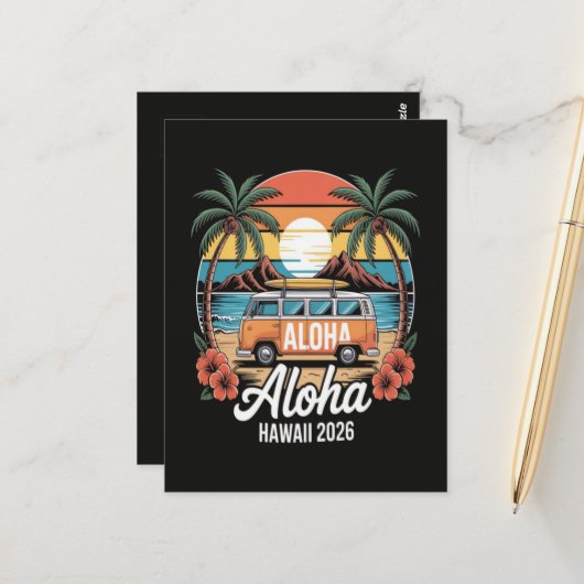 Aloha Hawaï 2026 Briefkaart (Voorkant / Achterkant in situ)
