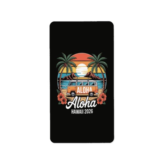 Aloha Hawaï 2026 Etiket (Voorkant)