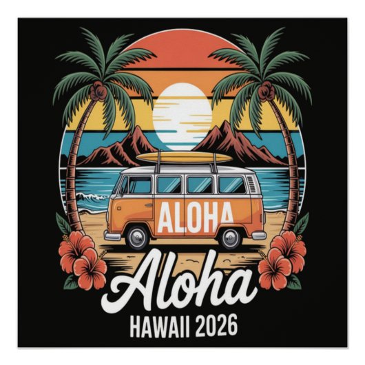 Aloha Hawaï 2026 Perfect Poster (Voorkant)