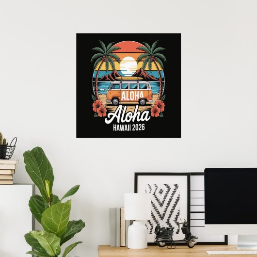 Aloha Hawaï 2026 Poster (Thuiskantoor)